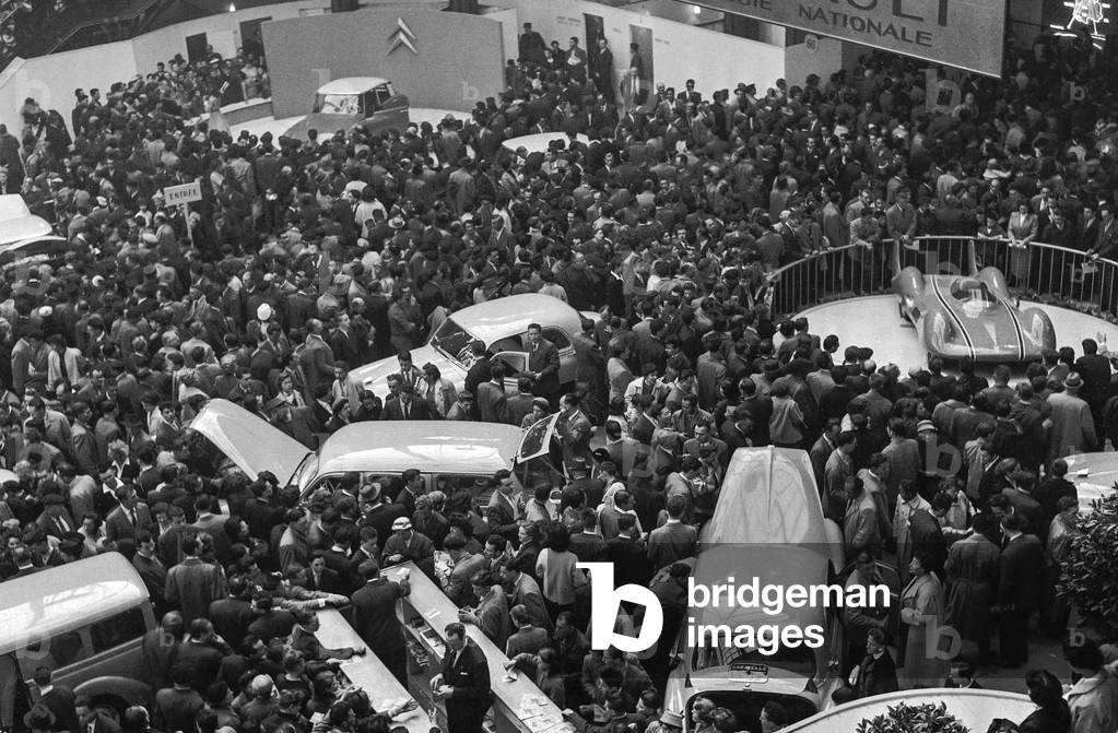 Paris Motor Show, October 14, 1956 (b/w photo)