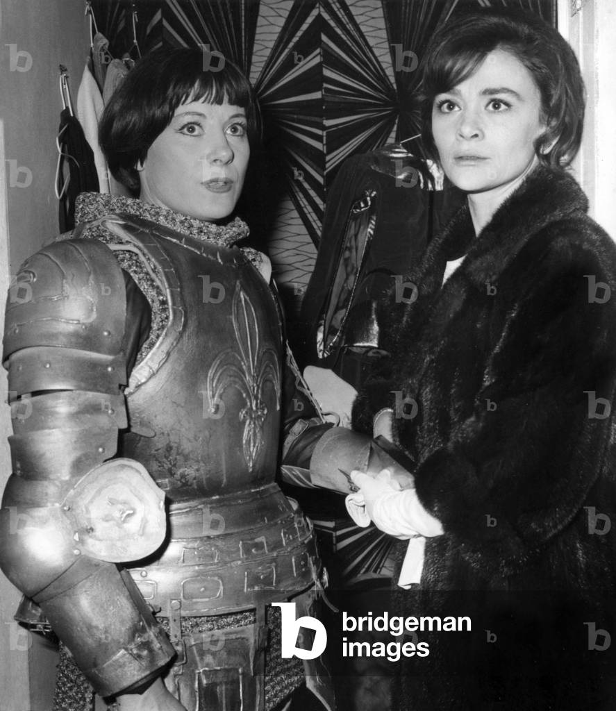 Daniele Delorme Congratulating Colette Renard (As Joan of Arc) in her Dressing Room at The Premiere of 