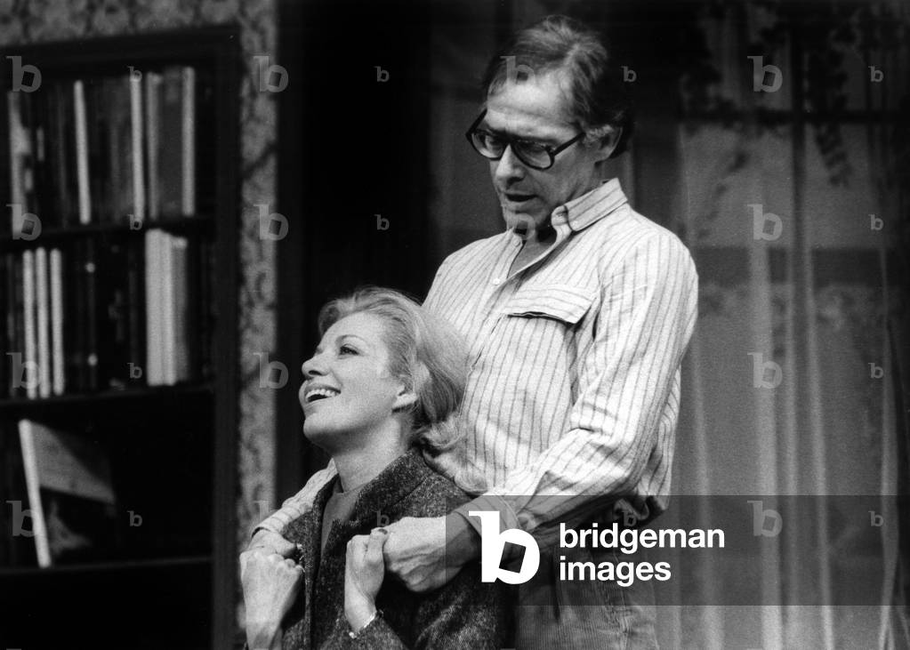 Marie Therese Arene And Henri Garcin In A Scene Of Jb Priestley's Theater Piece “Si Tout Le Monde Made Same” On December 4, 1978 (b/w photo)