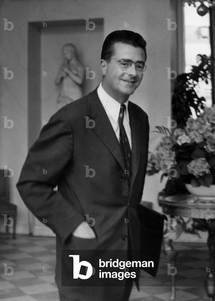 M Felix Gaillard Arriving In L Elysee June 17, 1957 (b/w photo)