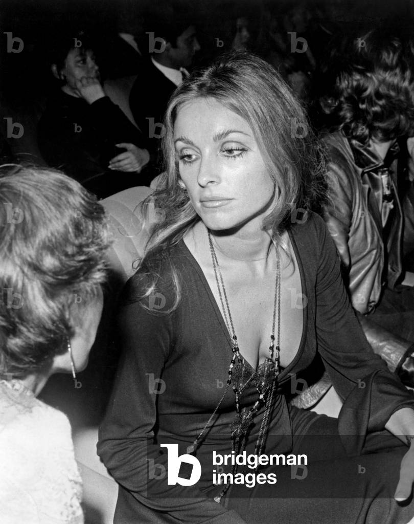 Sharon Tate at Premiere of Film Rosemary'Sbaby October 30, 1968 in Paris (b/w photo)
