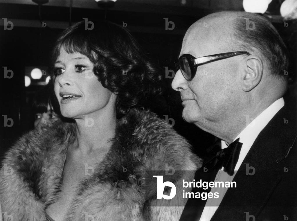 Gala of The Unicef on January 31, 1980 at The Moulin Rouge, Paris : French Actress Amarande and Joel Le Tac (b/w photo)