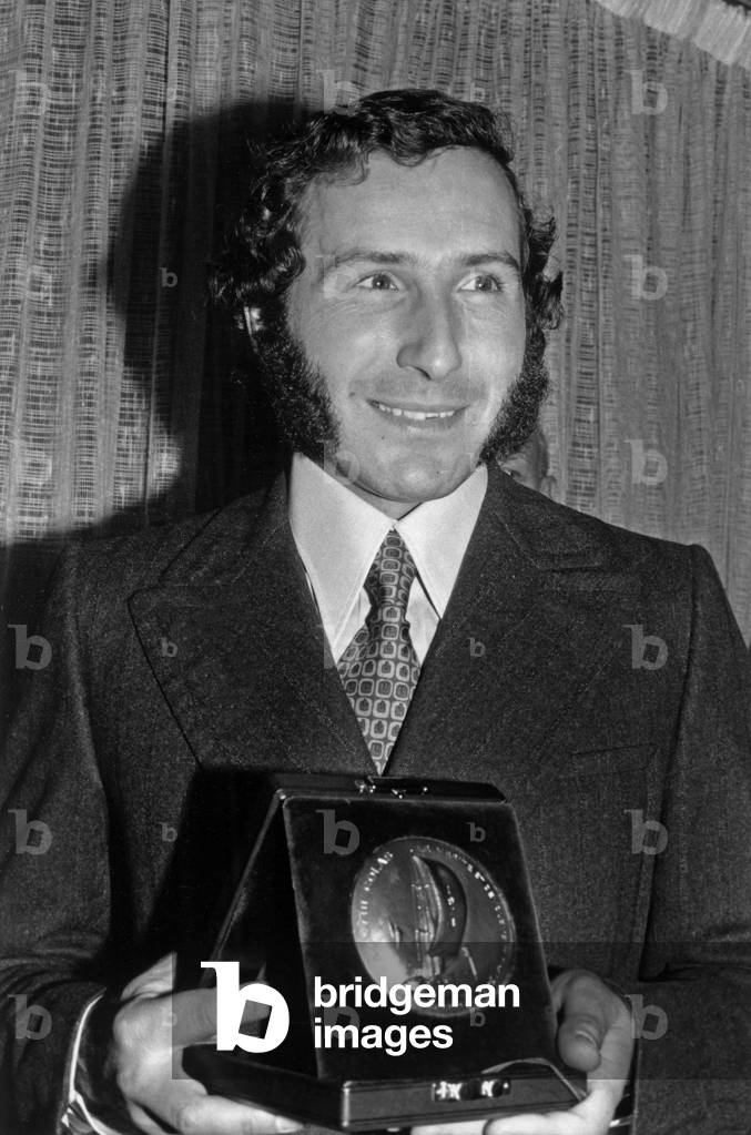 Alain Colas Has Just Received A Medal October 17, 1974 in Paris (b/w photo)