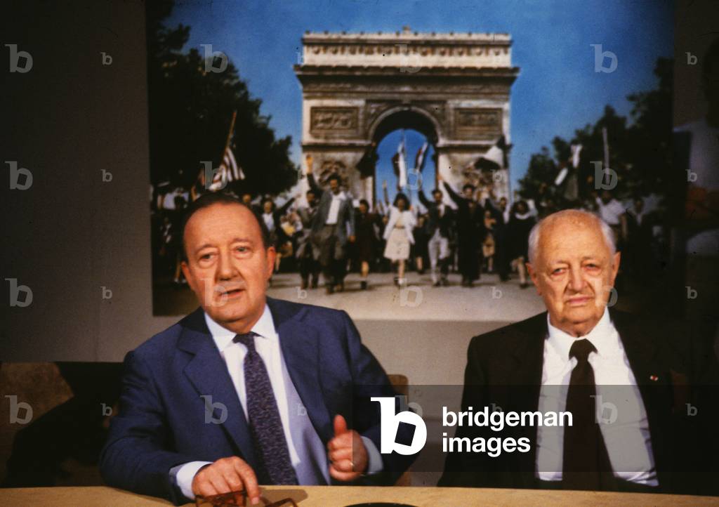 The French Journalist and Writer Henri Amouroux and Christian Pineau, French Politician in The Programtv 