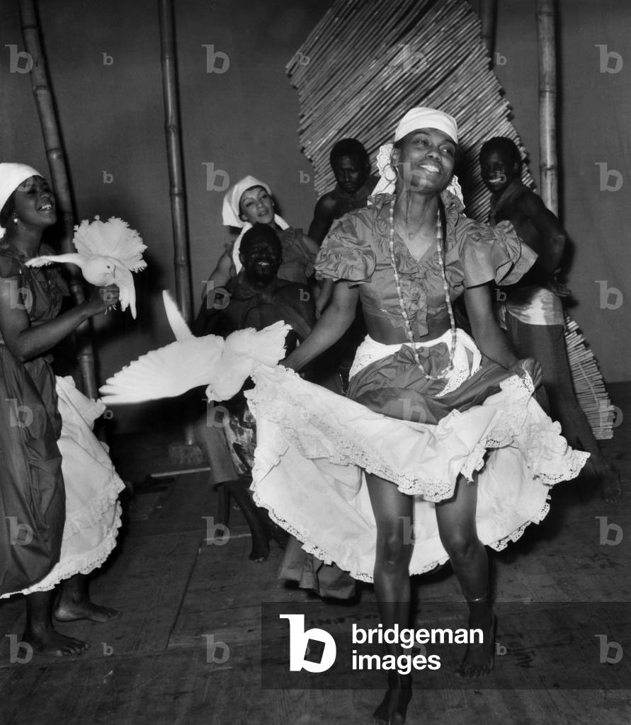 Antillean Dance Troupe By Mathilda Beauvoir (Dance And Music) At the Theatre Du Vieux Colombier At the Mathilda Beauvoir Centre (b/w photo)