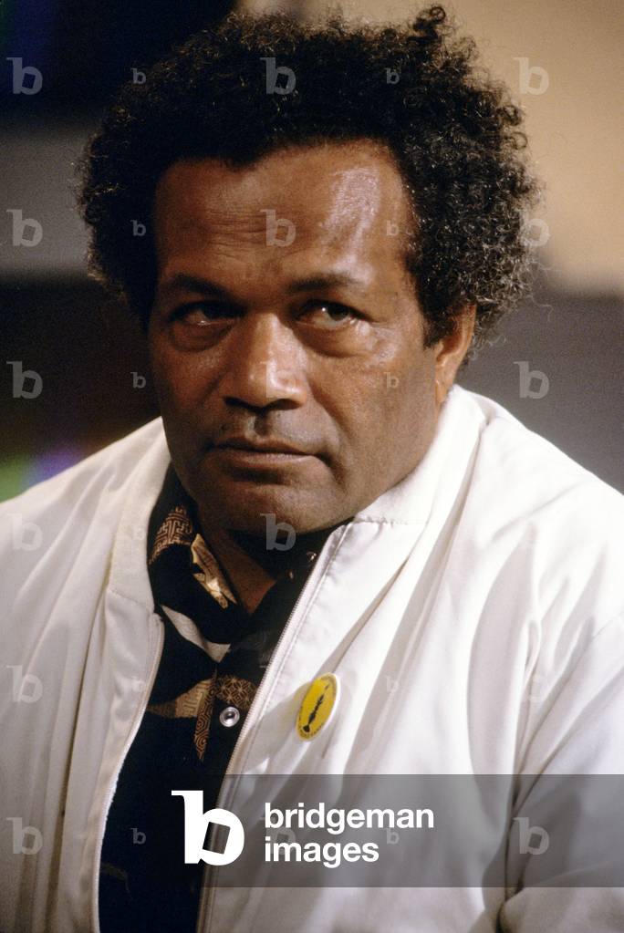 Jean Marie Tjibaou Leader of Kanak Independence Movement in New Caledonia, here in Paris April 17, 1985  (photo)