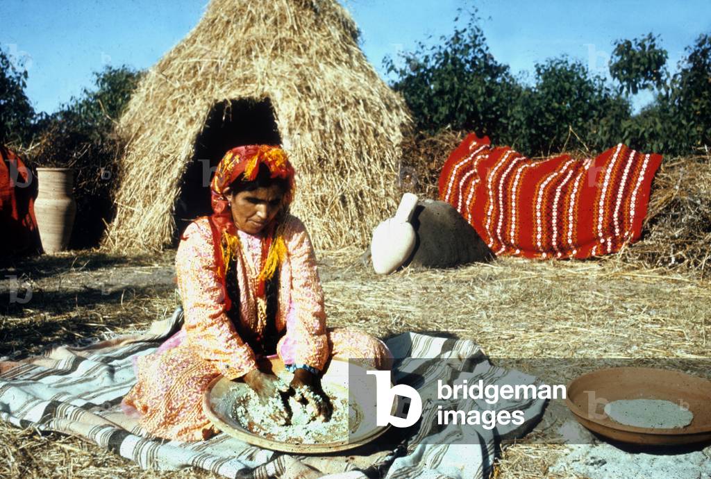 Making and Cooking of Barley Bred in Algeria C. 1965 (photo)