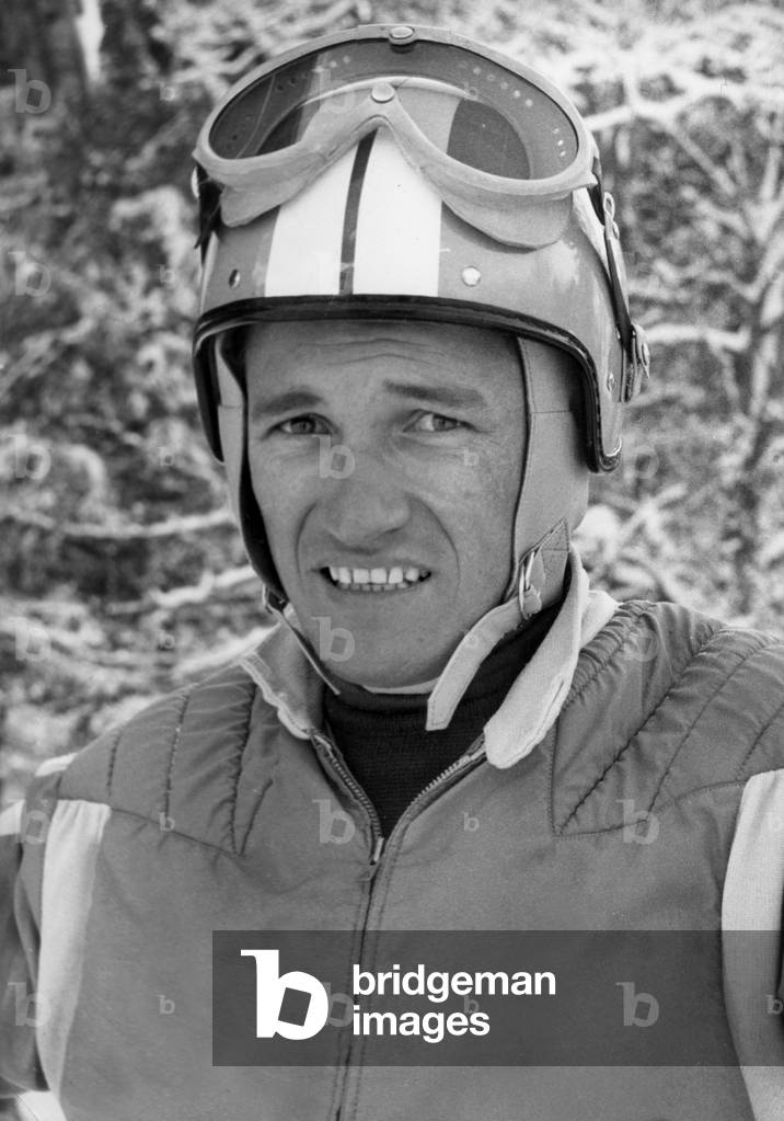 Guy Perillat Olympic Descante Silver Medal February 9th 1968 (b/w photo)