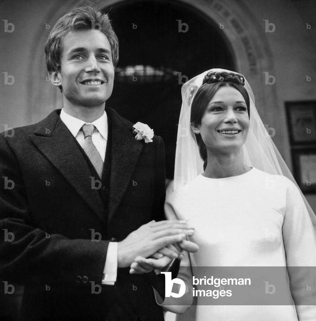Wedding of Jean Sobieski and Olga Georges Picot September 17, 1966, Paris (b/w photo)