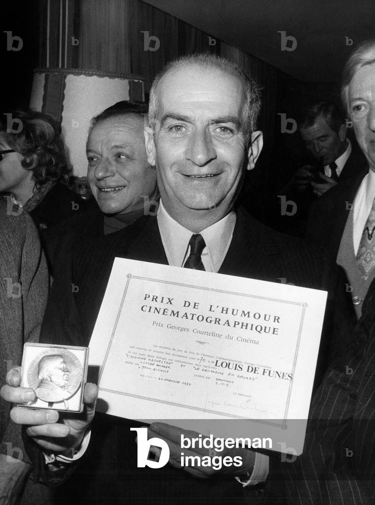 Louis De Funes With Humour Prize Georgescourteline For his Role in Film 