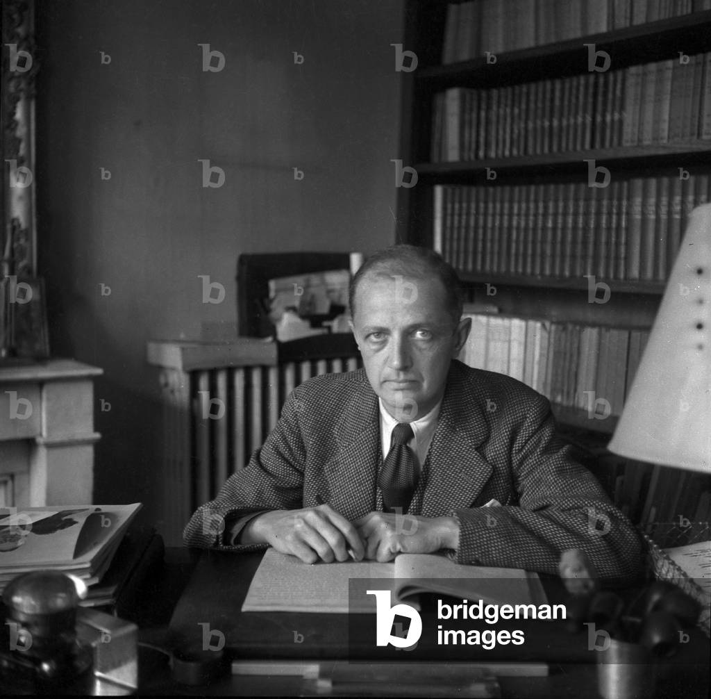 Christian Pineau French Minister of Provision of Fresh Supplies in 1945 (b/w photo)