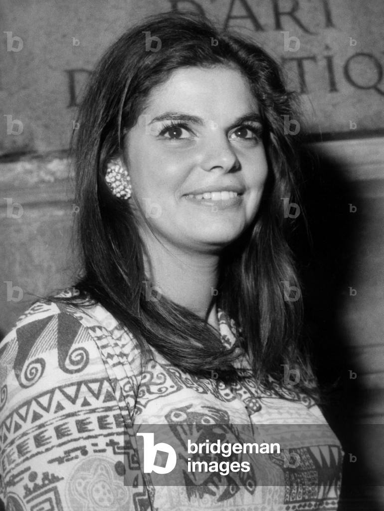 French Comedian Catherine Salviat Receiving 1St Prize of Comedy at Examination of Academy, Paris, July 1St, 1969 (b/w photo)