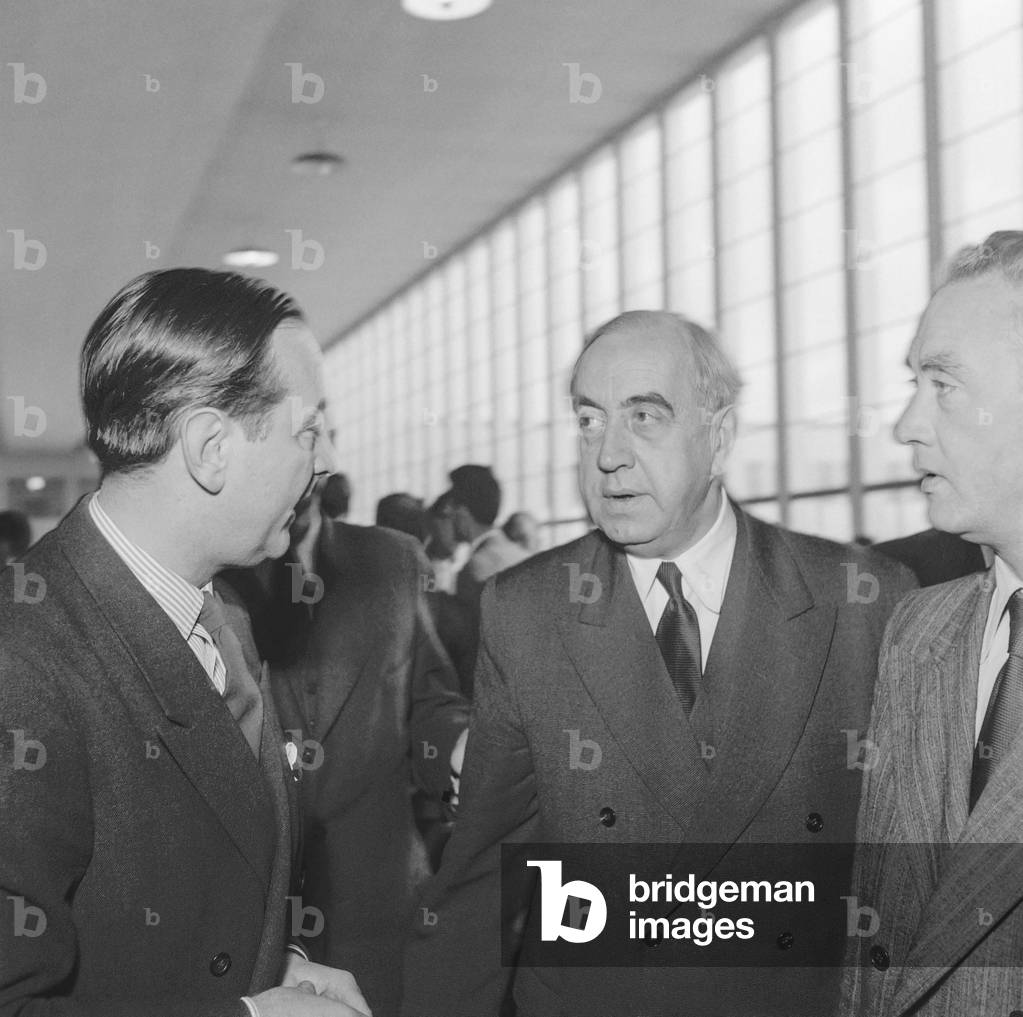 UNO General assembly, Paris, 1951 : Ernst Reuter, German mayor of West Berlin, December 10, 1951 (b/w photo)