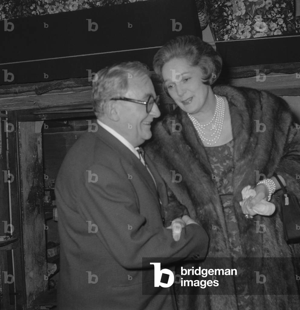 Marcel Achard and the Begum (Yvette Labrousse) at performance of play 