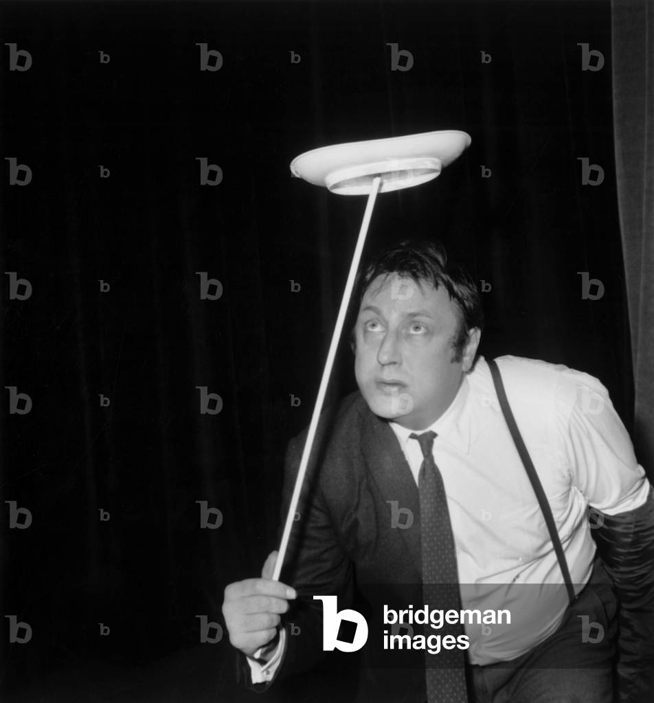 French Humorist Raymond Devos during Rehearsal of Show in Paris March 23, 1964 (b/w photo)