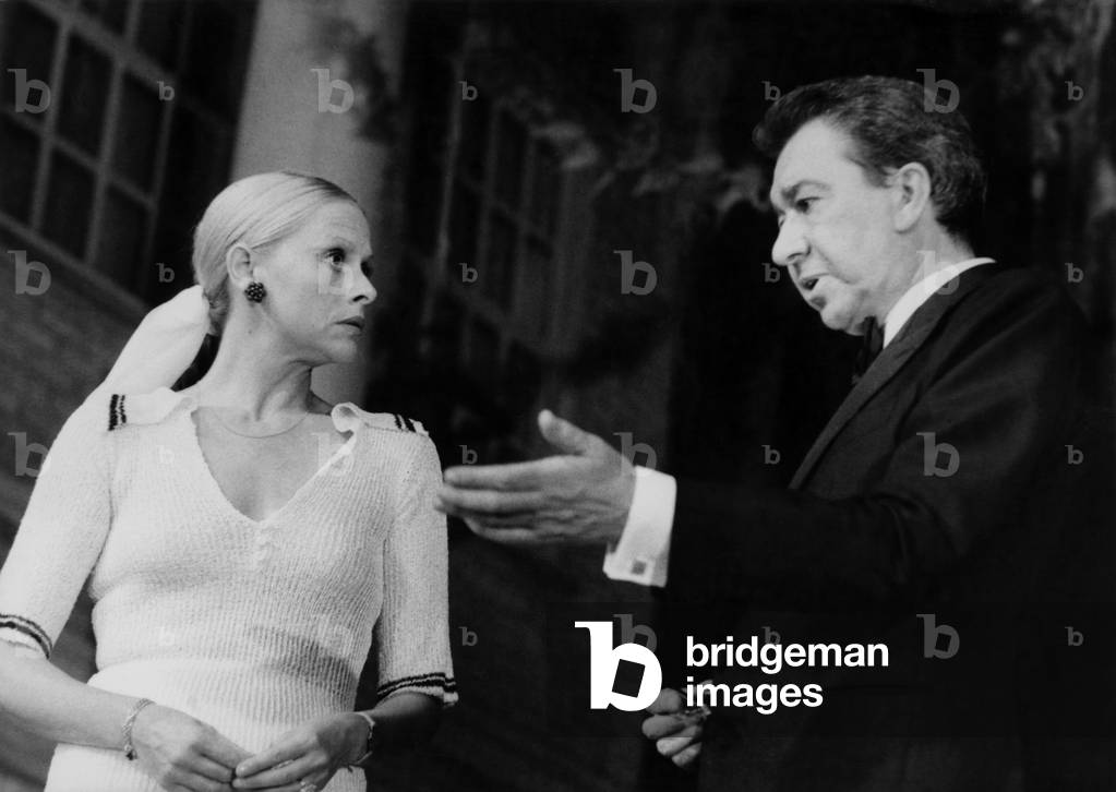 Christiane Ninazzoli And Paul Neurisse In The Piece De Theatre L'Autre Waltz By Francoise Dorin September 30, 1975 (b/w photo)