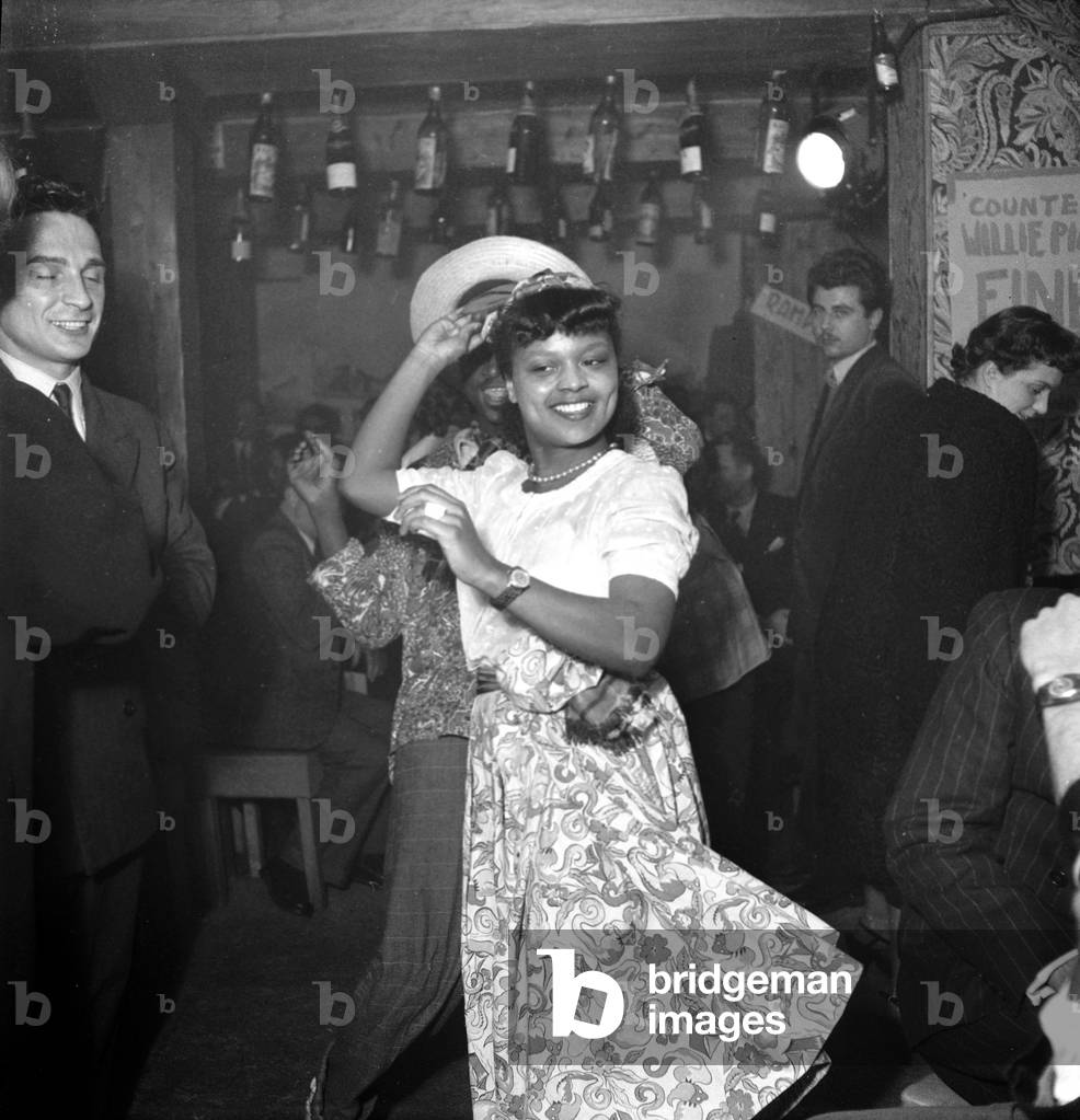The Night of The New Orleans at The Vieux Colombier Club, Paris (Saint Germain Des Pres), February 19, 1949 (b/w photo)