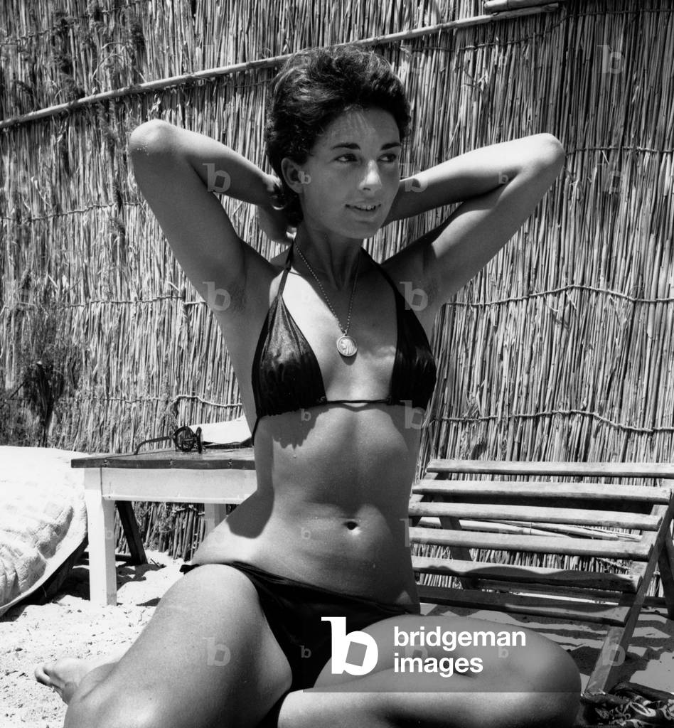 Annie Celini Ia Saint Tropez France July 1, 1970 (b/w photo)