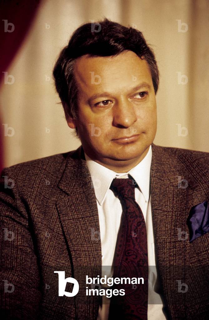 Jean Pierre Stirbois In Press Conference May 12, 1987 (photo)