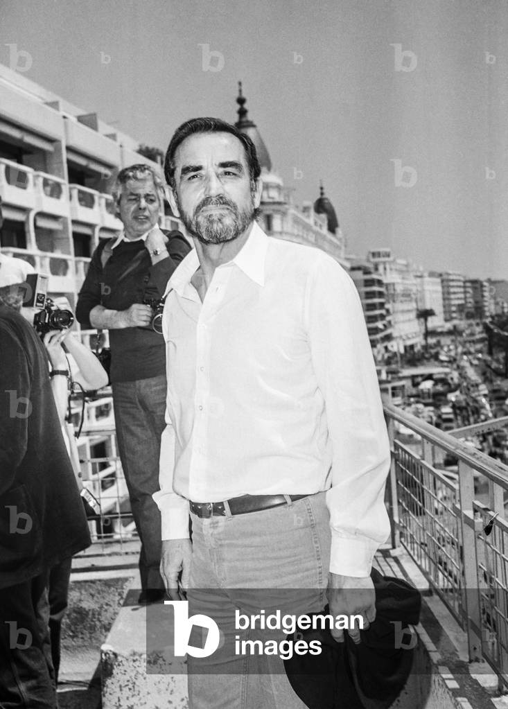 Cannes Film Festival, May 14, 1980 : Italian actor  Vittorio Gassman (b/w photo)