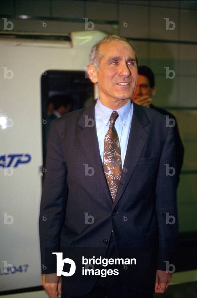 Paul Quiles, French Minister of Transport in Subway in Paris March 31, 1992 (photo)
