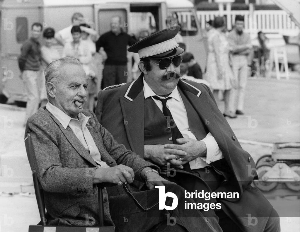 Darryl Zanuck And Moustache (Francois-Alexandre Galepides) In Deauville August 23, 1968 (b/w photo)