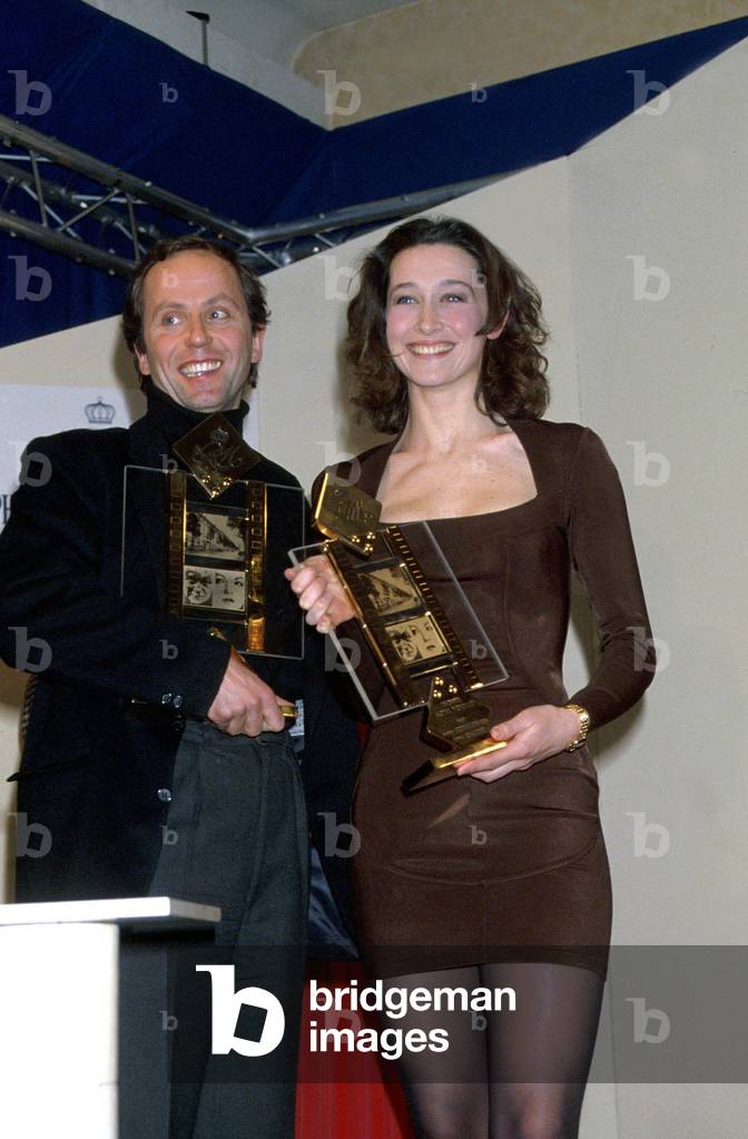Actors Fabrice Luchini and Anne Brochet Received Movie Prize February 08, 1991 (photo)