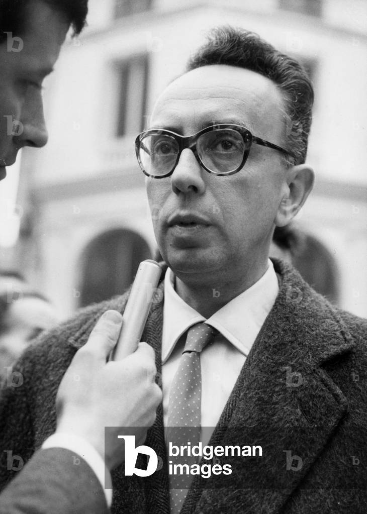 Romanian Writer Vintila Horia Answering Questions From A Radio Reporter After receiving the “Goncourt” Award November 21, 1960 (b/w photo)