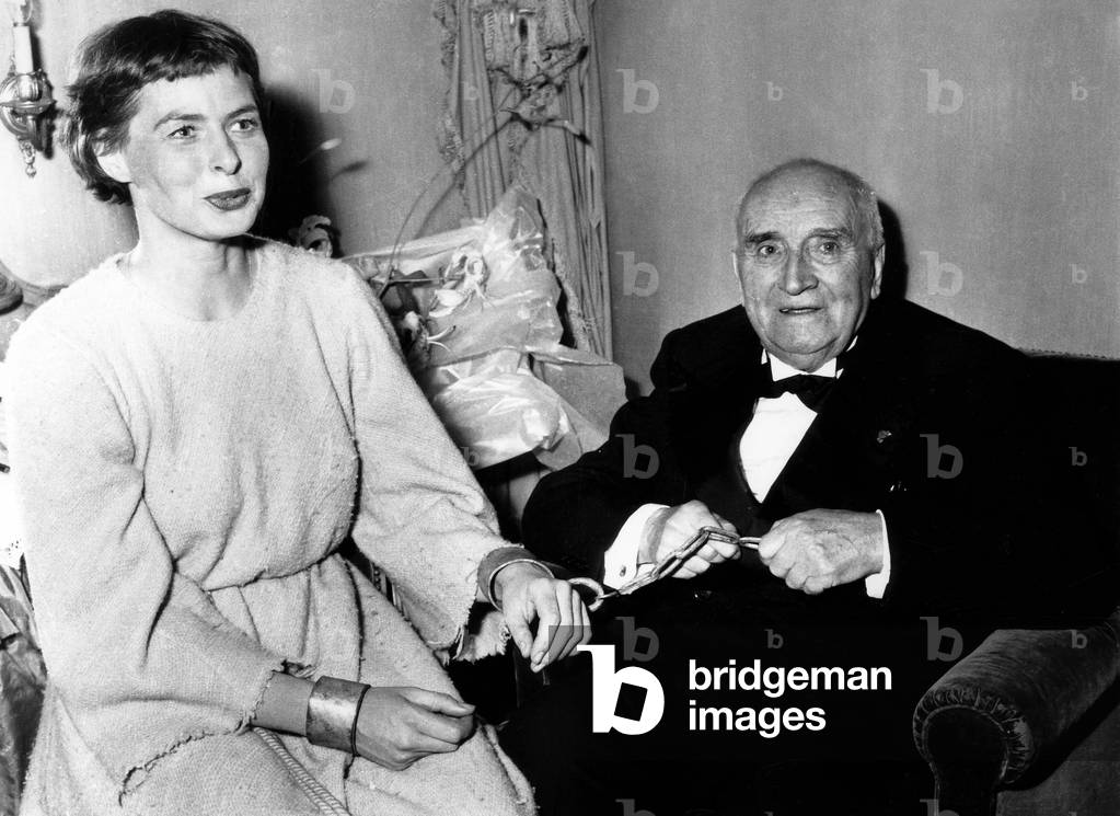 Ingrid Bergman and Writer Paul Claudel at Premiere of Oratorio 