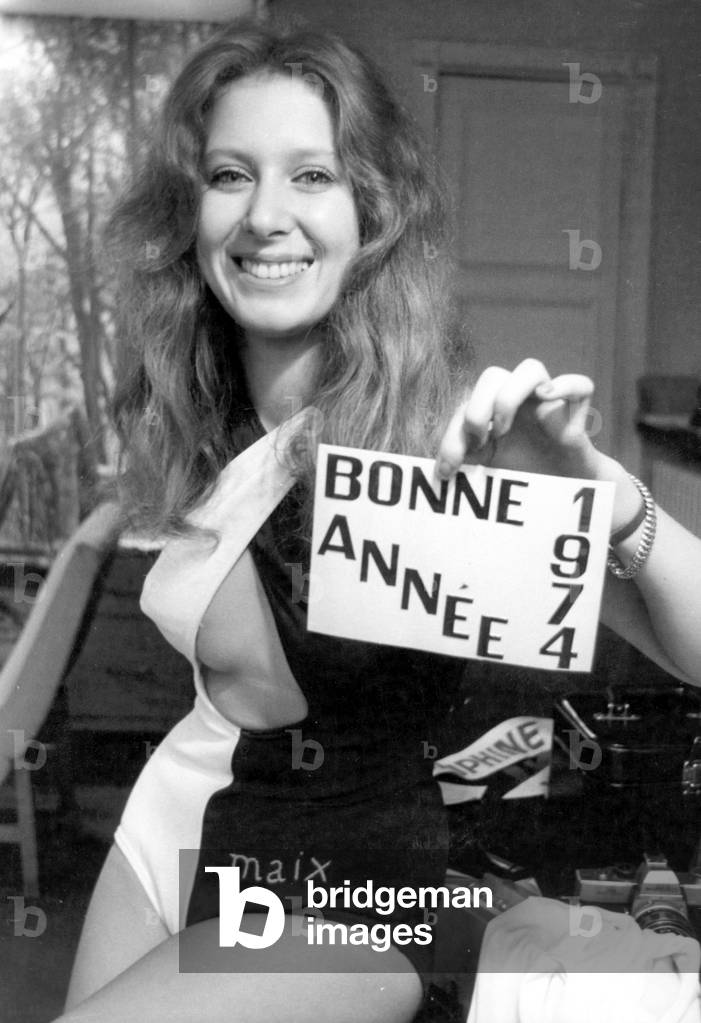 Josyanne Bouffente , Dauphine of Miss France 1974 , Will Be Candidate To The Miss Europe Beauty Contest December 29, 1973 (b/w photo)