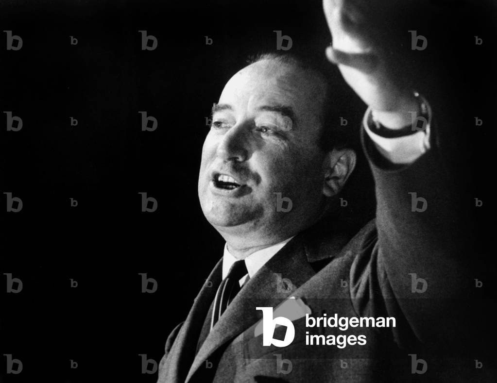 Speech of Maurice Faure Before The Vote For Radical Party Presidency in Suresne October 18, 1971 (He Will Not Be Elected) France (b/w photo)