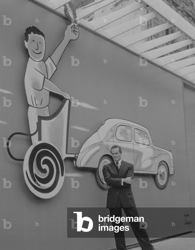 American actor Charlton Heston in Paris on October 7, 1960 for film 