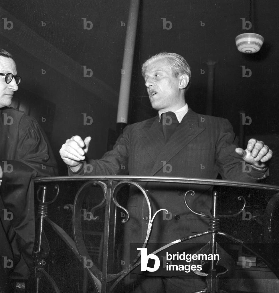 Trial of Karl Epting, Paris, February 28, 1949 (Accused of Spoliation of Works of Art Belonging To Jews during Occupation of France, Ww2) : here Otto Abbetz (Former German Ambassador in Paris) (b/w photo)