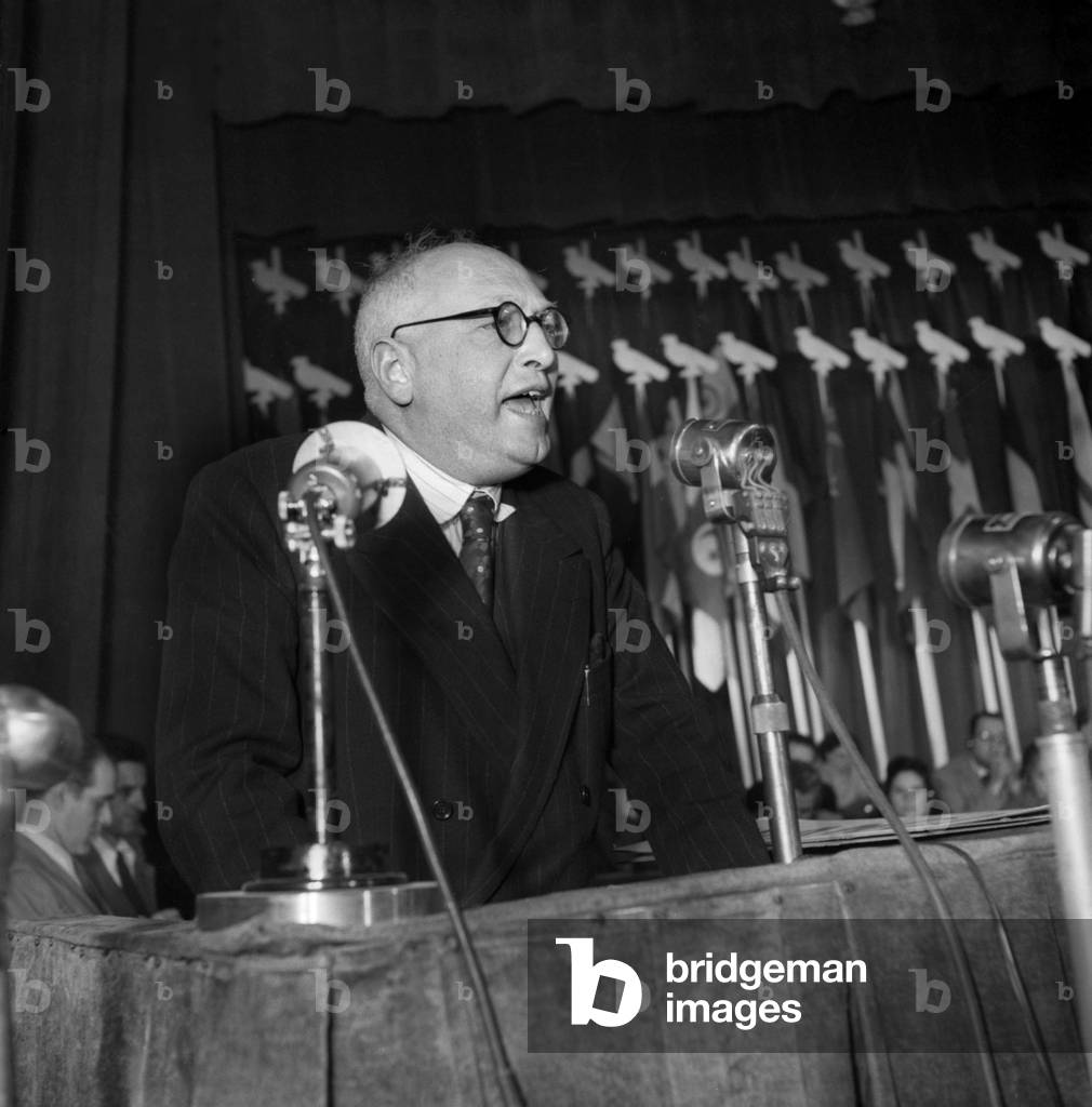 Pietro Nenni At the Peace Congress in Paris April 20, 1949 Neg: 21755 (b/w photo)