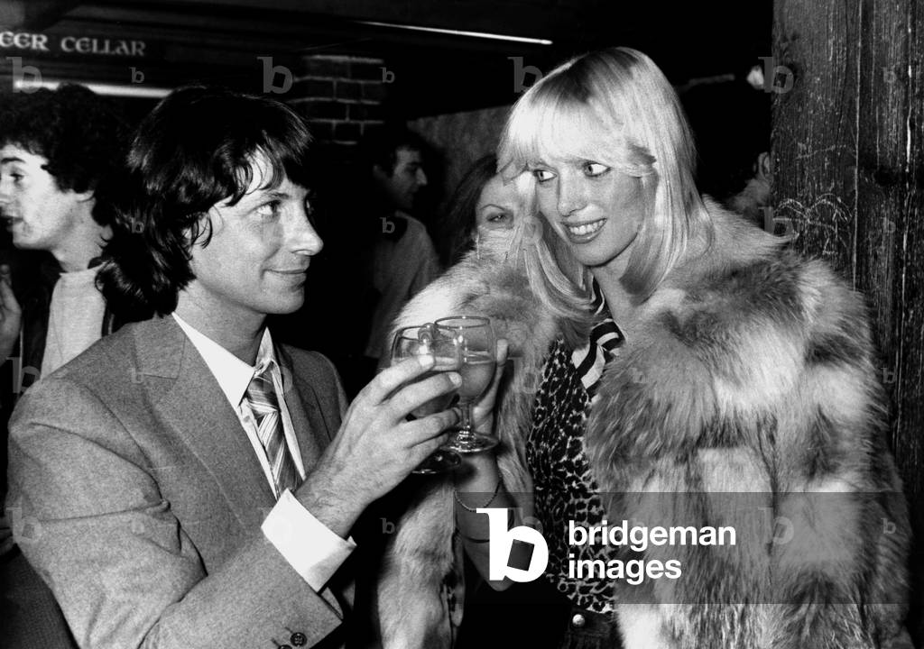 Singer Herve Villard and his Fiancee Kim Harlow After Concert at Olympia January 08, 1981 (b/w photo)