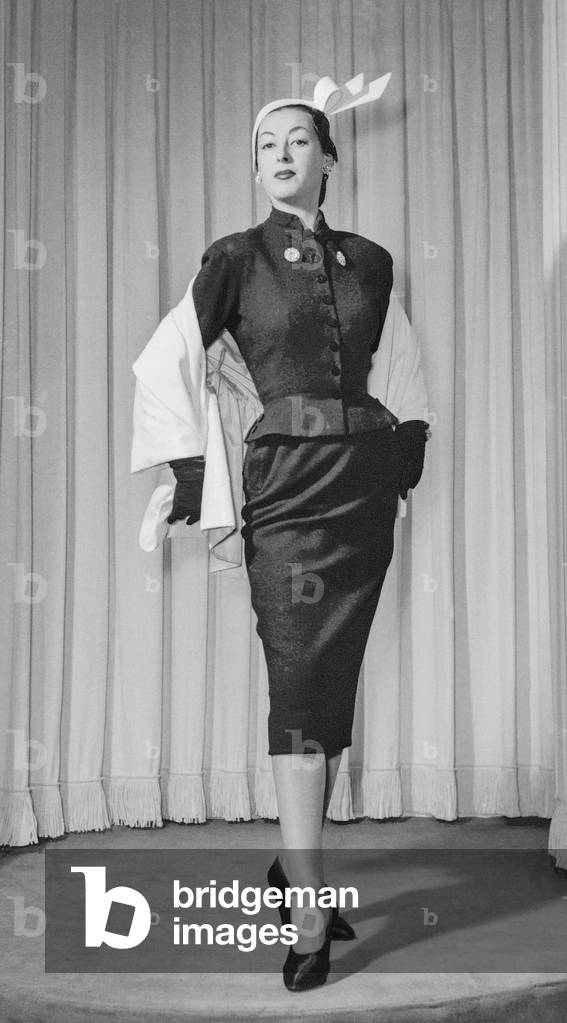 Balmain fashion, Paris, February 18, 1952 (b/w photo)