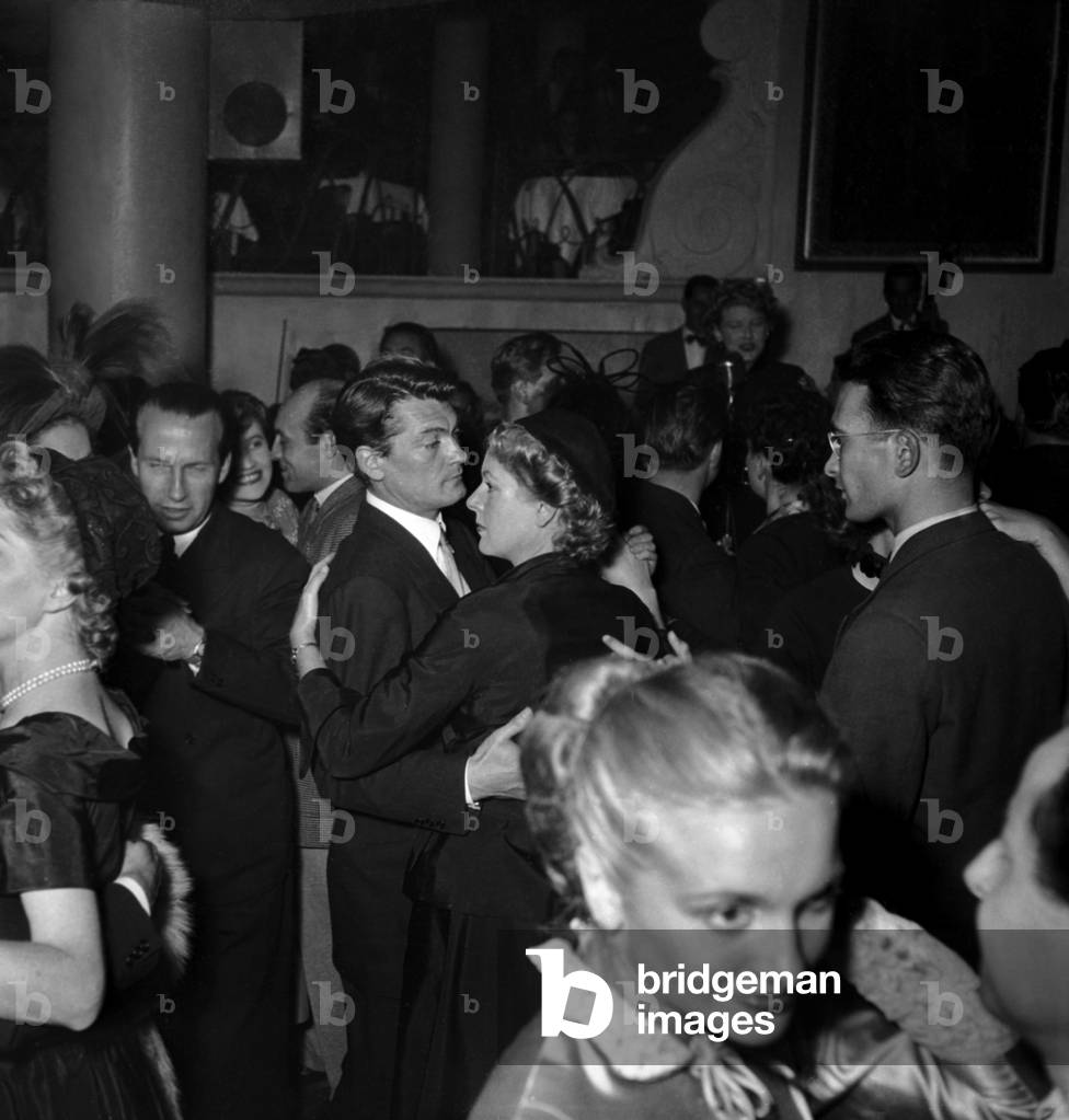 Jean Marais and Madeleine Robinson, October 19, 1948, Paris (b/w photo)