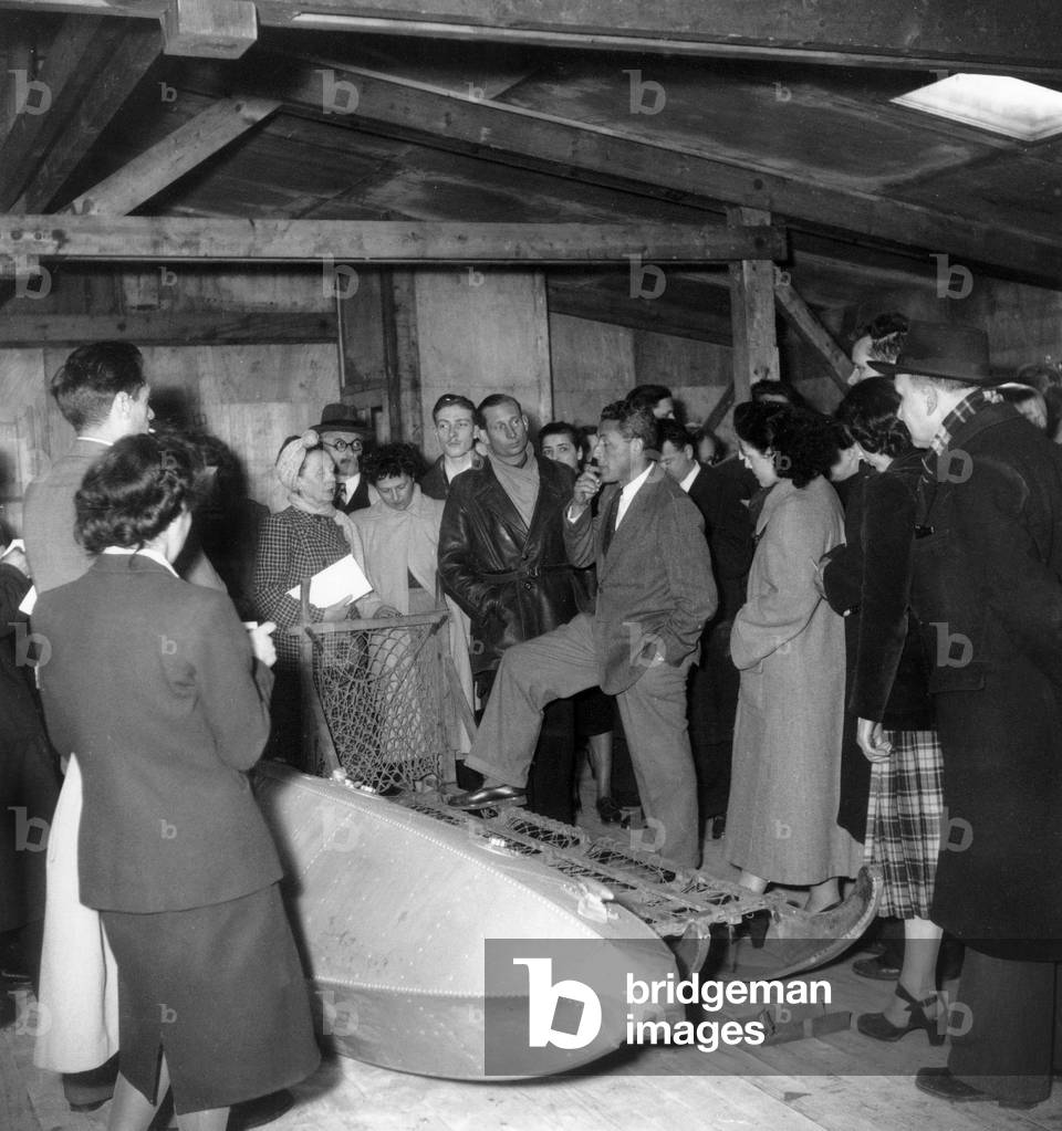 French Explorer Paul Emile Victor on March 25, 1949 (b/w photo)