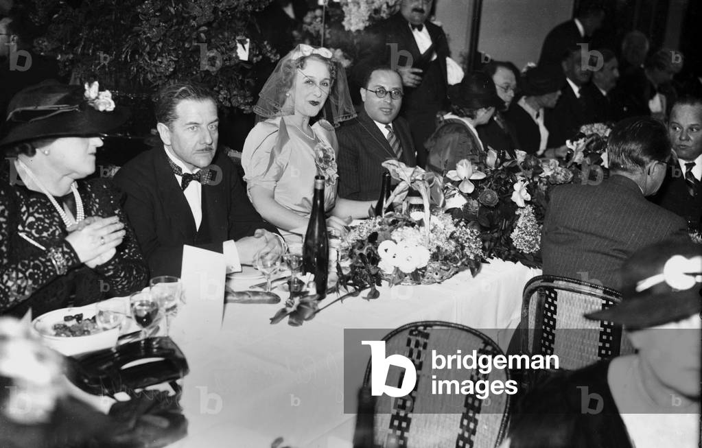 Edouard Bourdet (1887-1945), French Playwright Who Was Administrator of The Comedie-Francaise From 1936 To 1940, and Gabrielle Robinne (From Comedie-Francaise) C. 1937-1938 (b/w photo)