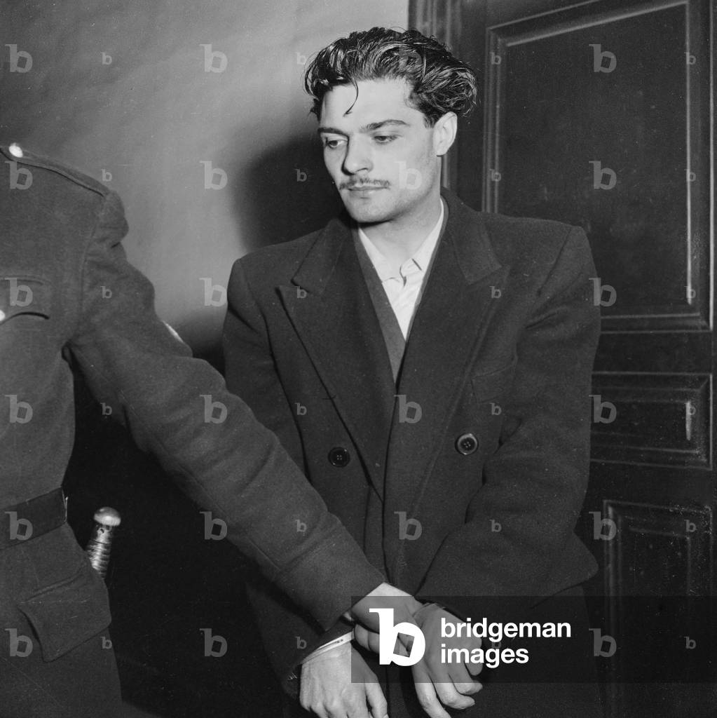 Arrest of Robert Planet, Murderer of M. Thellier, Paris, March 1St, 1949 (b/w photo)
