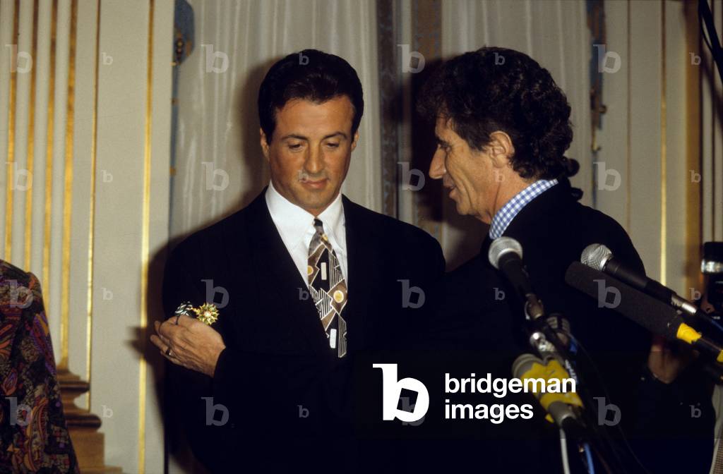 Jacques Lang et Sylvester Stallone