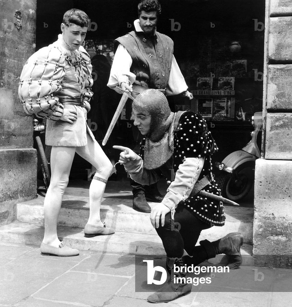 Actors Mickael Garlard Henri Jacques Huet Et Jean Perimony Playing Macbeth For Drama Contest July 1, 1955  (b/w photo)