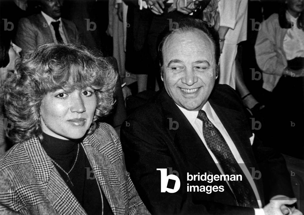 Raymond Pellegrin and his Daughter Pascale at The Olympia For Concert of Charlesaznavour April 16, 1980 (b/w photo)