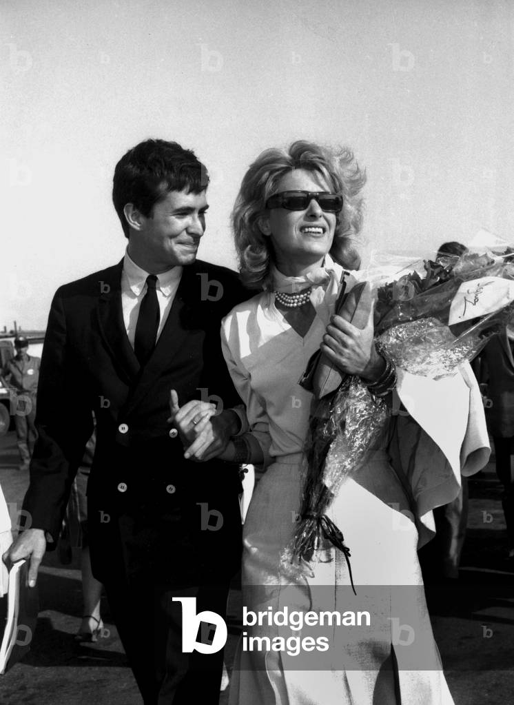 Anthony Perkins and Melina Mercouri July 22, 1961 (b/w photo)