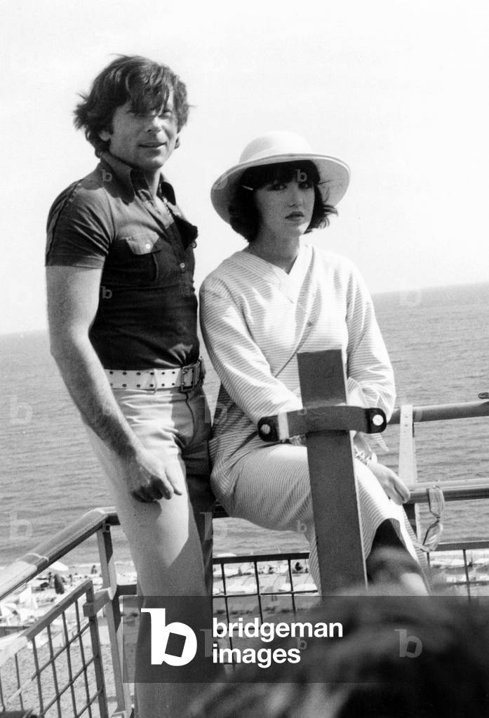 Roman Polanski and Isabelle Adjani at Cannes Festival Presenting The Film Le Locataire on May 25, 1976 (b/w photo)
