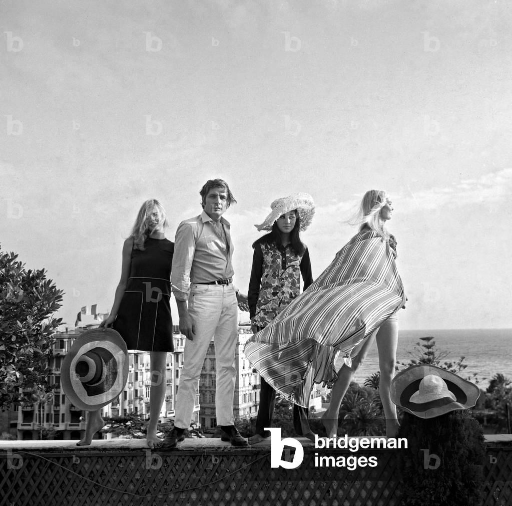 Gunter Sachs Presenting 1969 Collection in Nice October 30, 1968 (b/w photo)