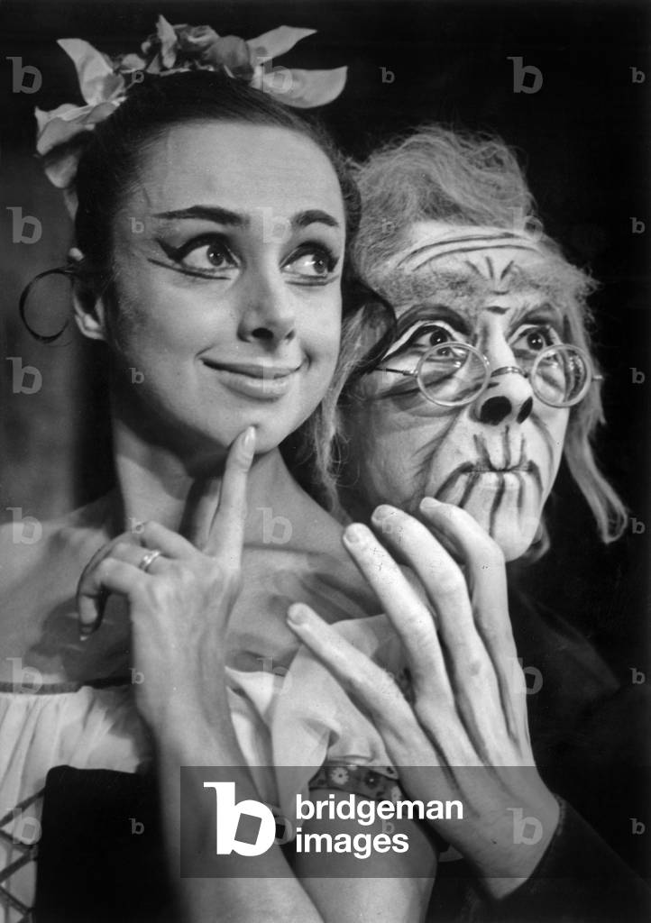 At the Theatre Des Champs Elysees During The Repetitions By “Coppelia” Liane Dayde And Bernard Libault On January 15, 1968 (b/w photo)