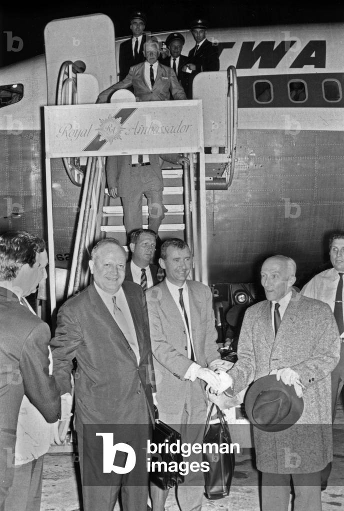 Mr Hereil, President of Sud Aviation, in Orly Aerodrome Where He'S Going To Negociate With Twa For Supply of 20 Caravels, on September 8, 1961 (b/w photo)