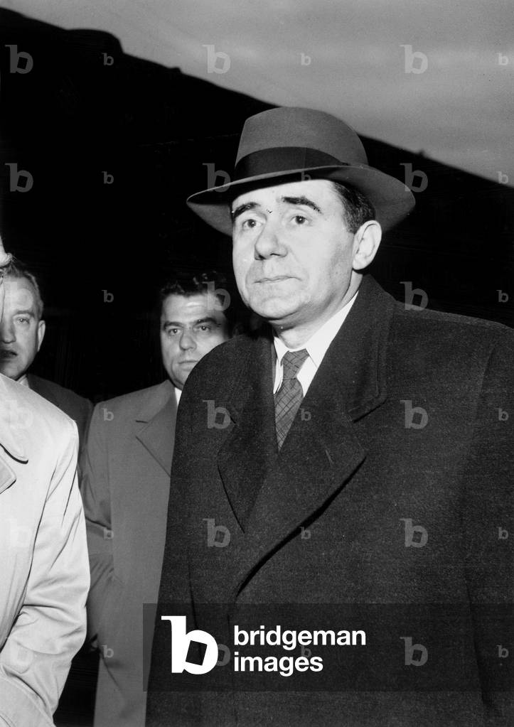Andrei Gromyko Soviet Minister of Foreign Affairs at his Arrival From Cherbourg in Paris October 13, 1958 (b/w photo)