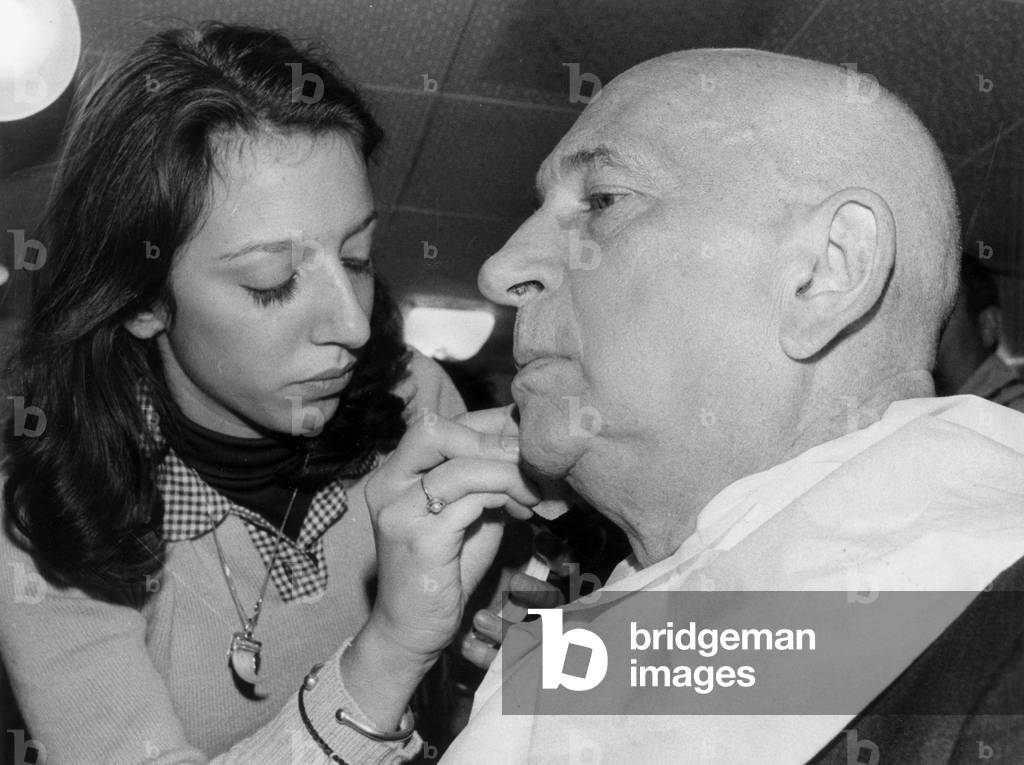 Mr Edgar Faure Preparing for the TV Show “A Arms Equal” On the Theme “Politics and Social Problems” November 23, 1972 (b/w photo)